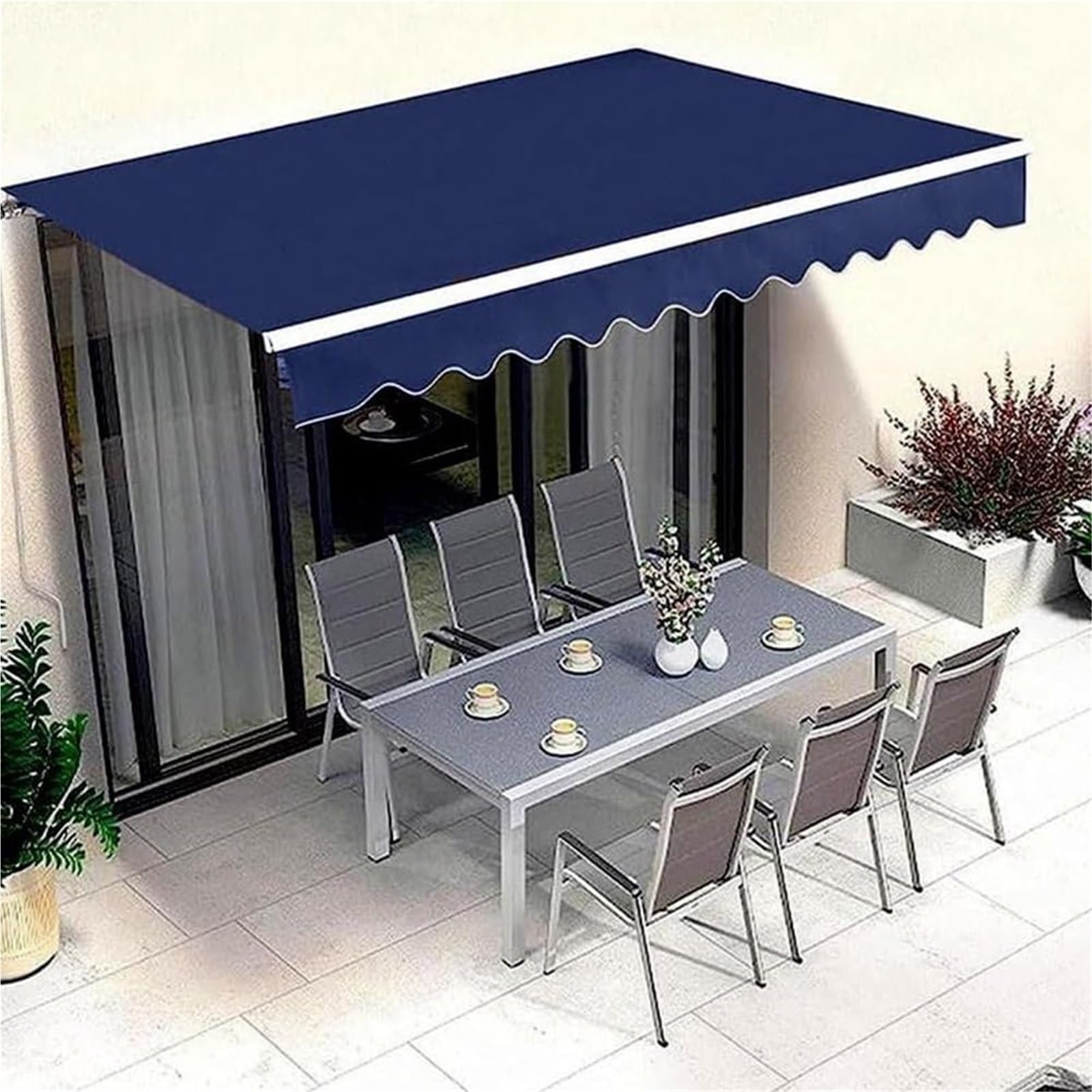 Store banne Auvent de Patio rétractable, Tissu de Remplacement, Protection UV, Couverture de Pare-Soleil en Polyester for l'ombre et Les intempéries auvent(3㎡)
