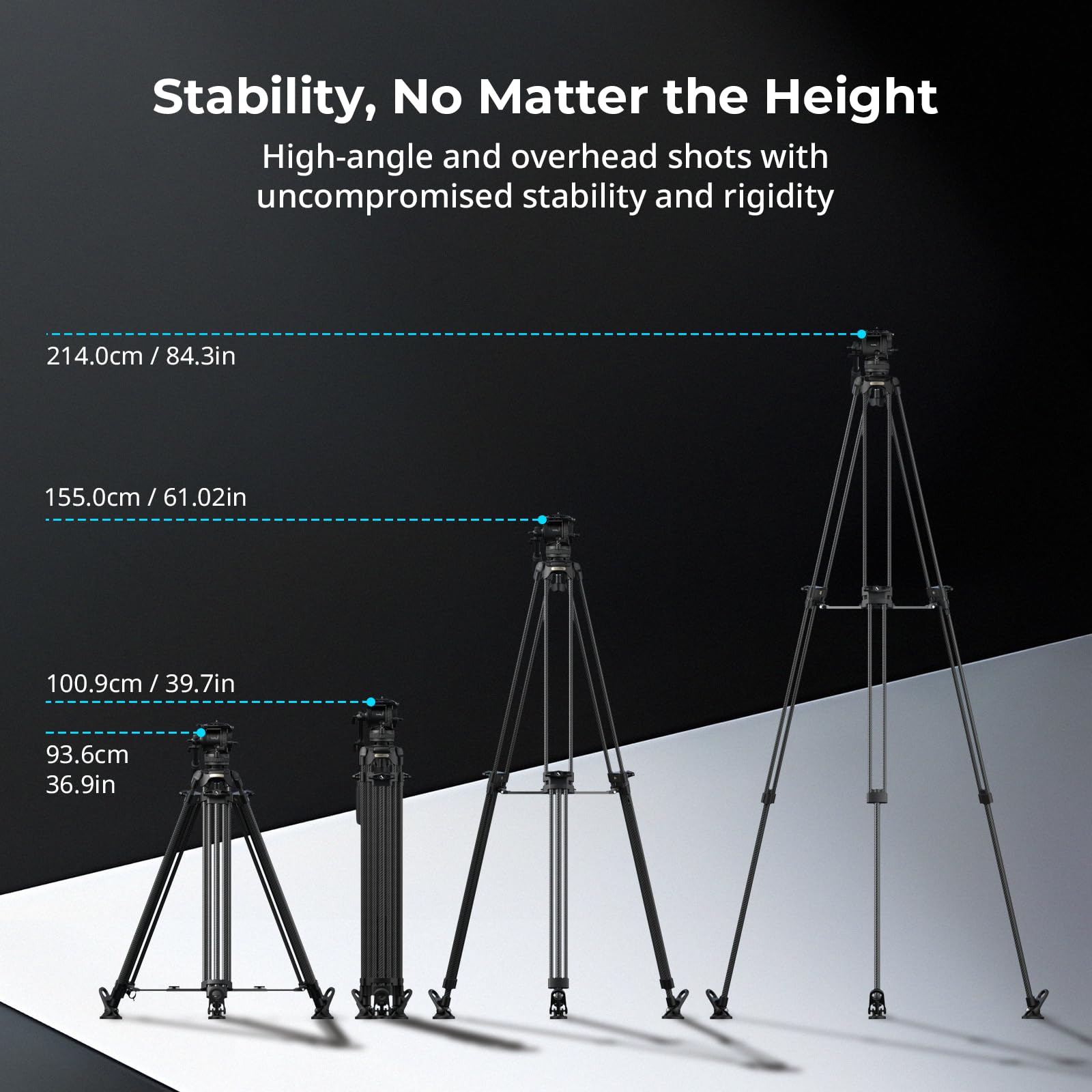 SMALLRIG FSD16 FreeSpeed Heavy Duty Carbon Fiber Tripod 5580