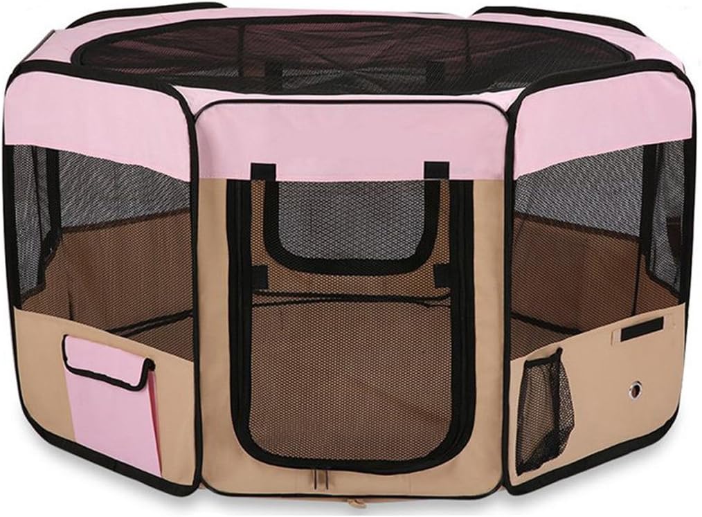 ZuHucpts 61” Large Indoor/Outdoor Dogs Pets Playpen,Portable Foldable Puppy Cats Exercise Pen,2-Door Soft Dog Kennel Tent with Carry Bag…