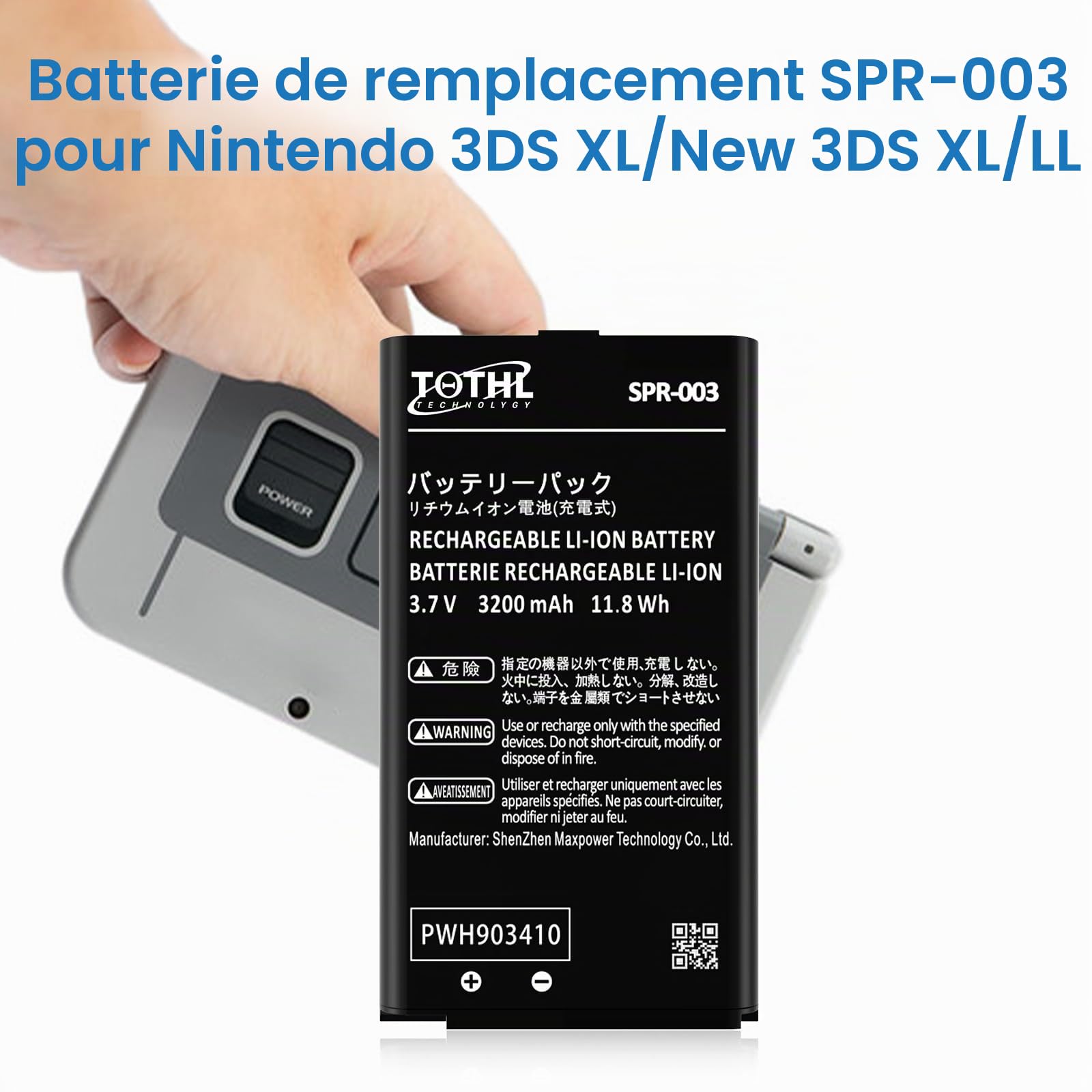 SPR-003 Batterie Li-ion 2024 de rechange ultra haute capacité pour Nintendo 3DS XL New 3DS XL LL console de jeu Switch avec kit d'outils de réparation