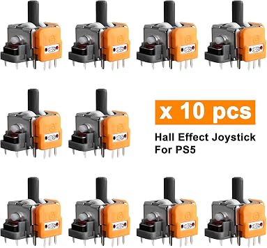 10PCS Hall-Effect Joysticks Replacement for DualSense PS5 Controller, 3D Analog Sensor Wheel Thumb Sticks Rocker Module Replacement for PlayStation 5 Controller