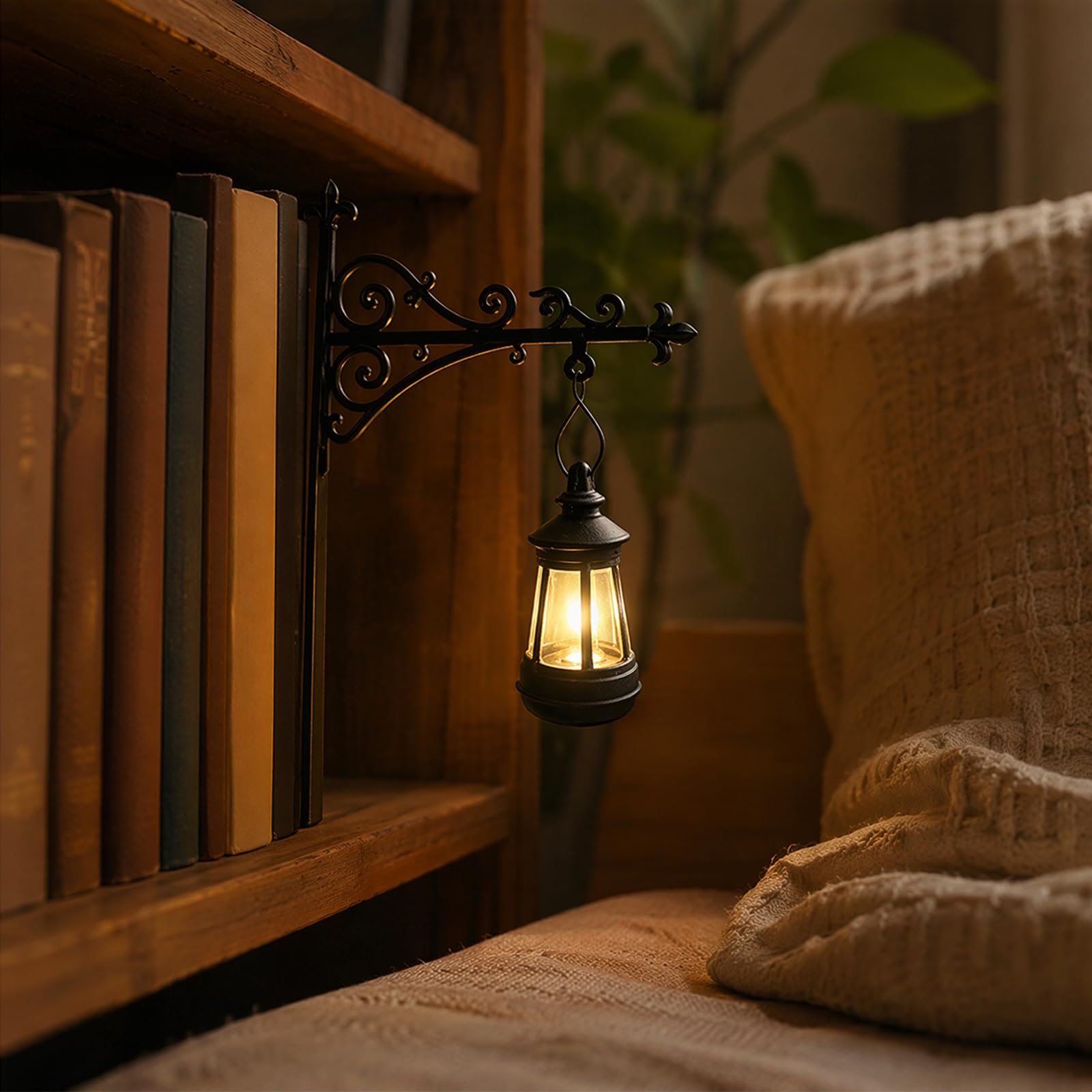Library Lantern Mini Bookshelf Lamp Multifunctional Decorative Bookshelf