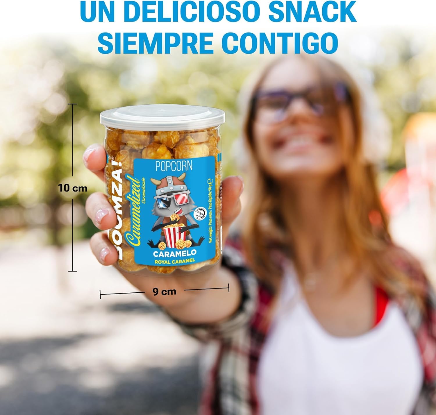 BOOMZA – Pack 12x90 g Palomitas caramelizadas Caramelo Real – snack crujiente y dulce, sin GMO, perfecto para fiestas y compartir