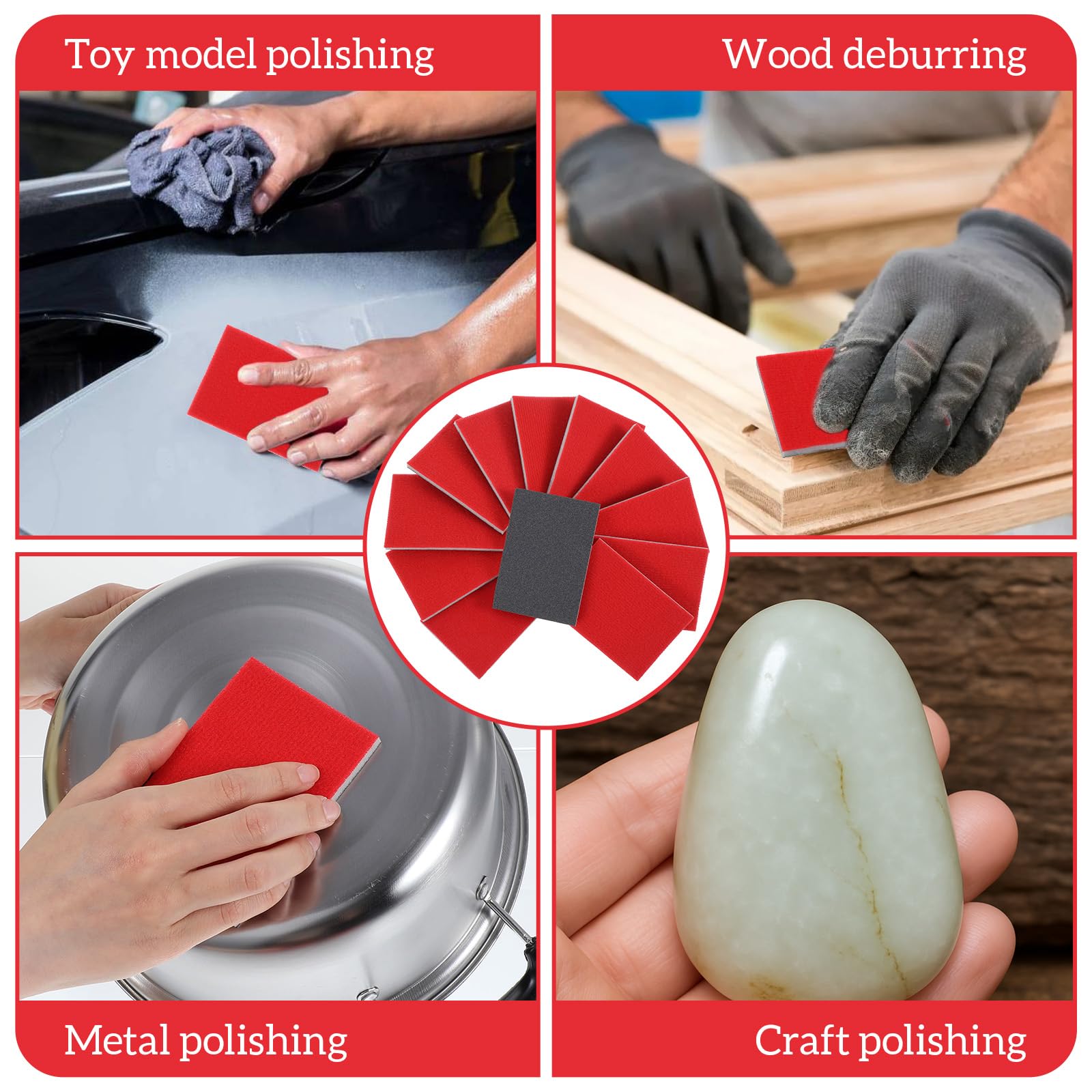 LOUZAGO 20 Pcs 240 Grit Sanding Sponge, Wet Dry Sanding Block Sandpaper Sponge, Soft