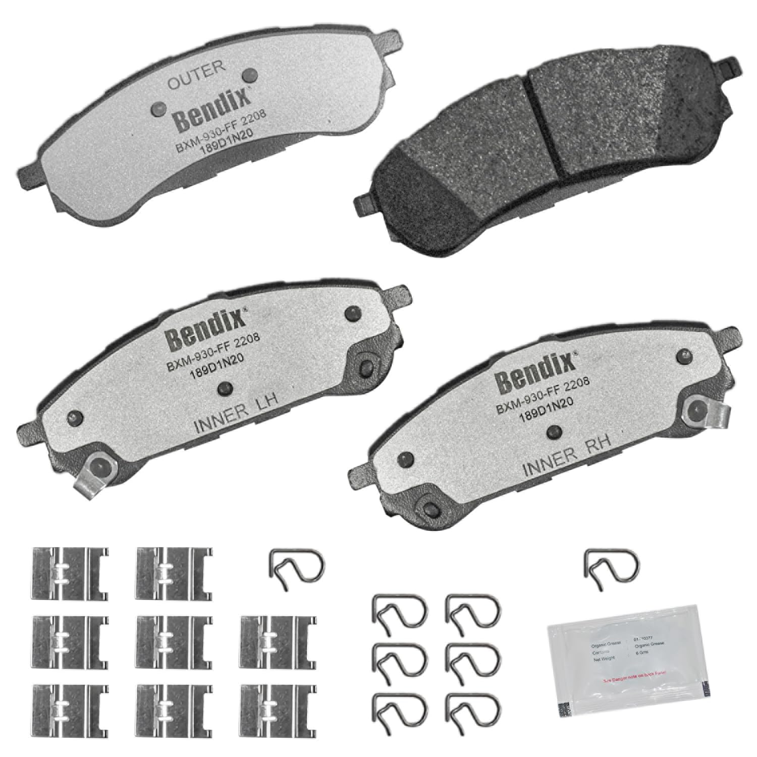 Bendix Fleet Metlok MKD2208FM Semi-Metallic Rear Brake Pads for Ford Ranger 2023-2019