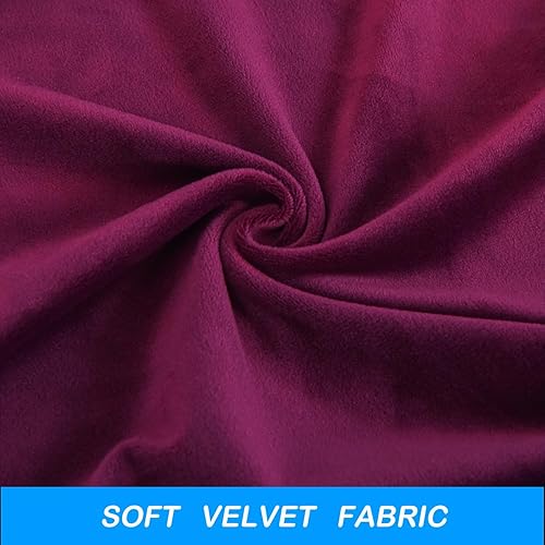 Miniatura 3 de OBCREAT Wingback - Fundas para silla, 2 piezas, terciopelo elástico, con respaldo de ala, fundas de sofá suaves con parte inferior elástica, funda