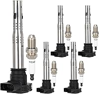 Vista 34 de ECCPP UF765 4 bobinas de encendido con 4 bujías de iridio A4 Q5 2014-2020 l4 2.0L 1.8L UF765