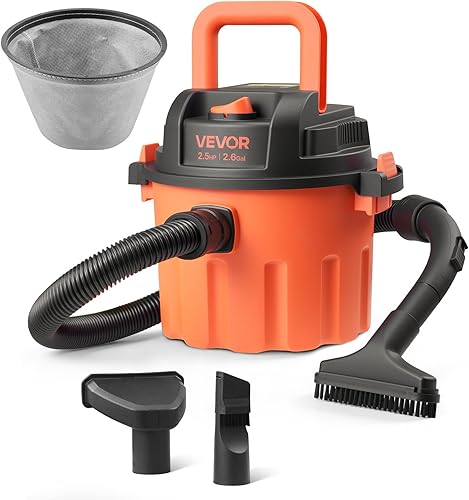 Vista 16 de VEVOR Aspiradora de Acero Inoxidable para Taller, Aspiradora Húmeda y Seca de 5.5 Galones, 6 HP Pico - Potente Succión con Función de Soplador