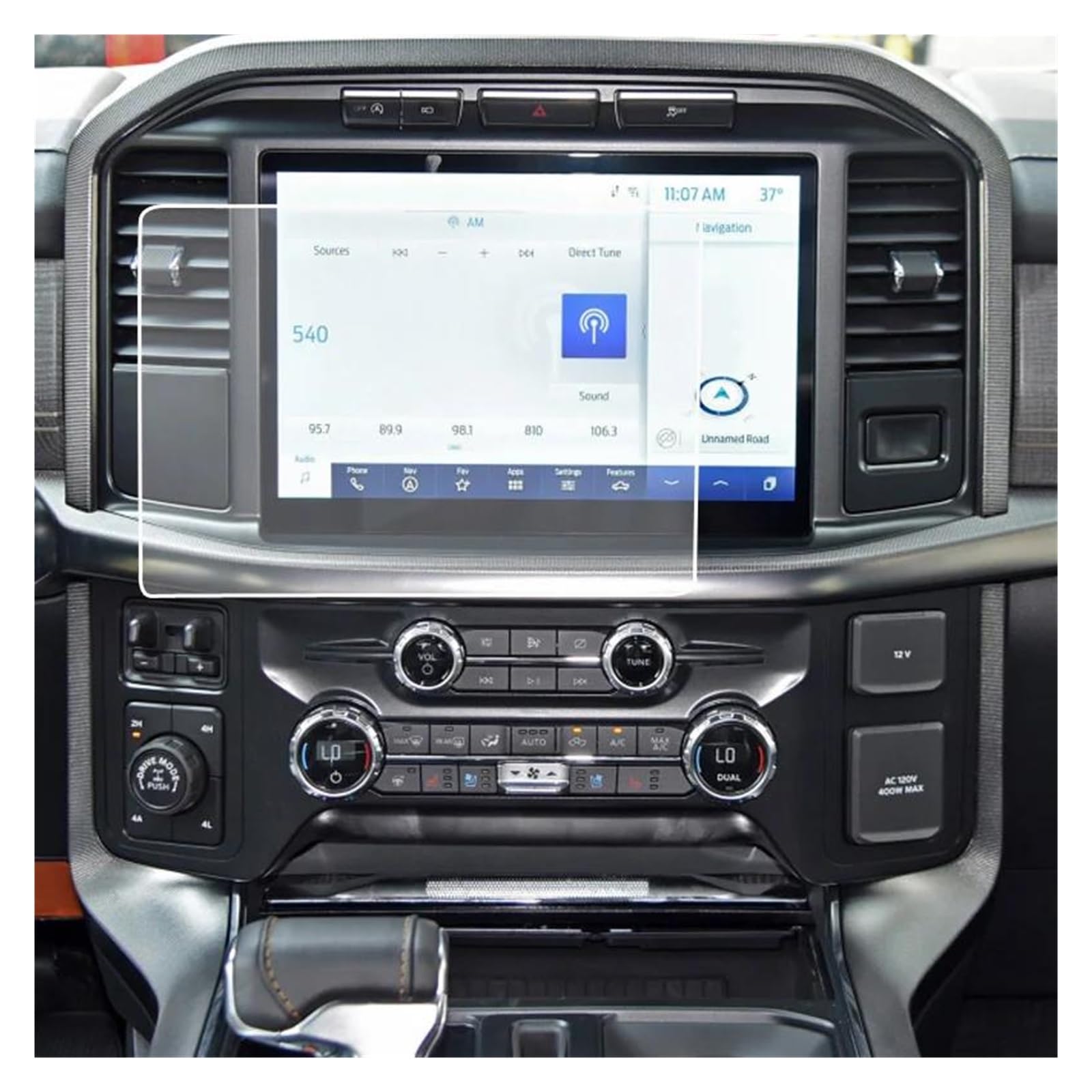 dla F 150 dla F150 Pickup Truck 2021 2022 12-calowa folia ochronna ze szkła hartowanego do nawigacji GPS