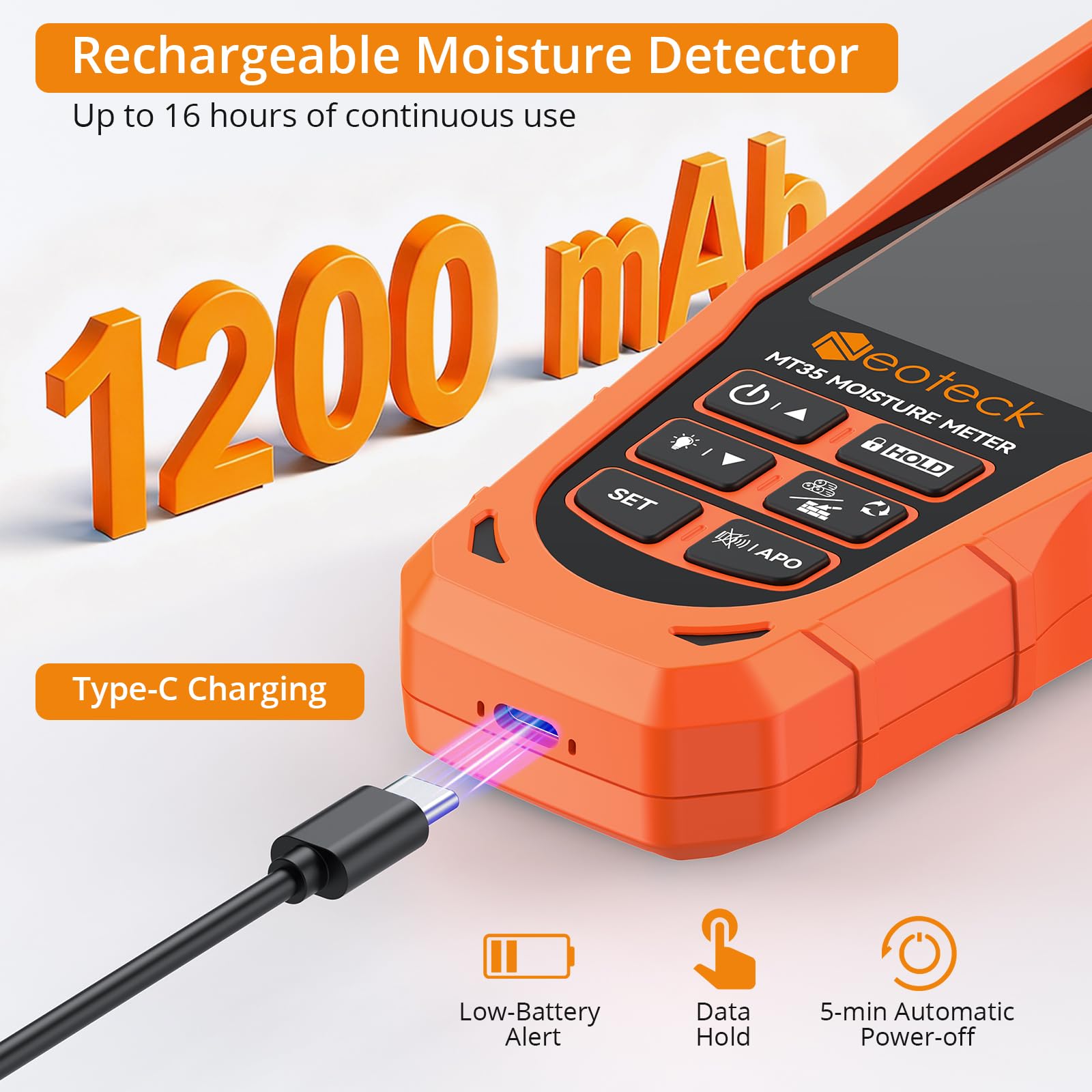 Neoteck 6-in-1 Moisture Meter - Wood, Drywall, Concrete -5 Neoteck 6-in-1 Moisture Meter - Wood, Drywall, Concrete -5