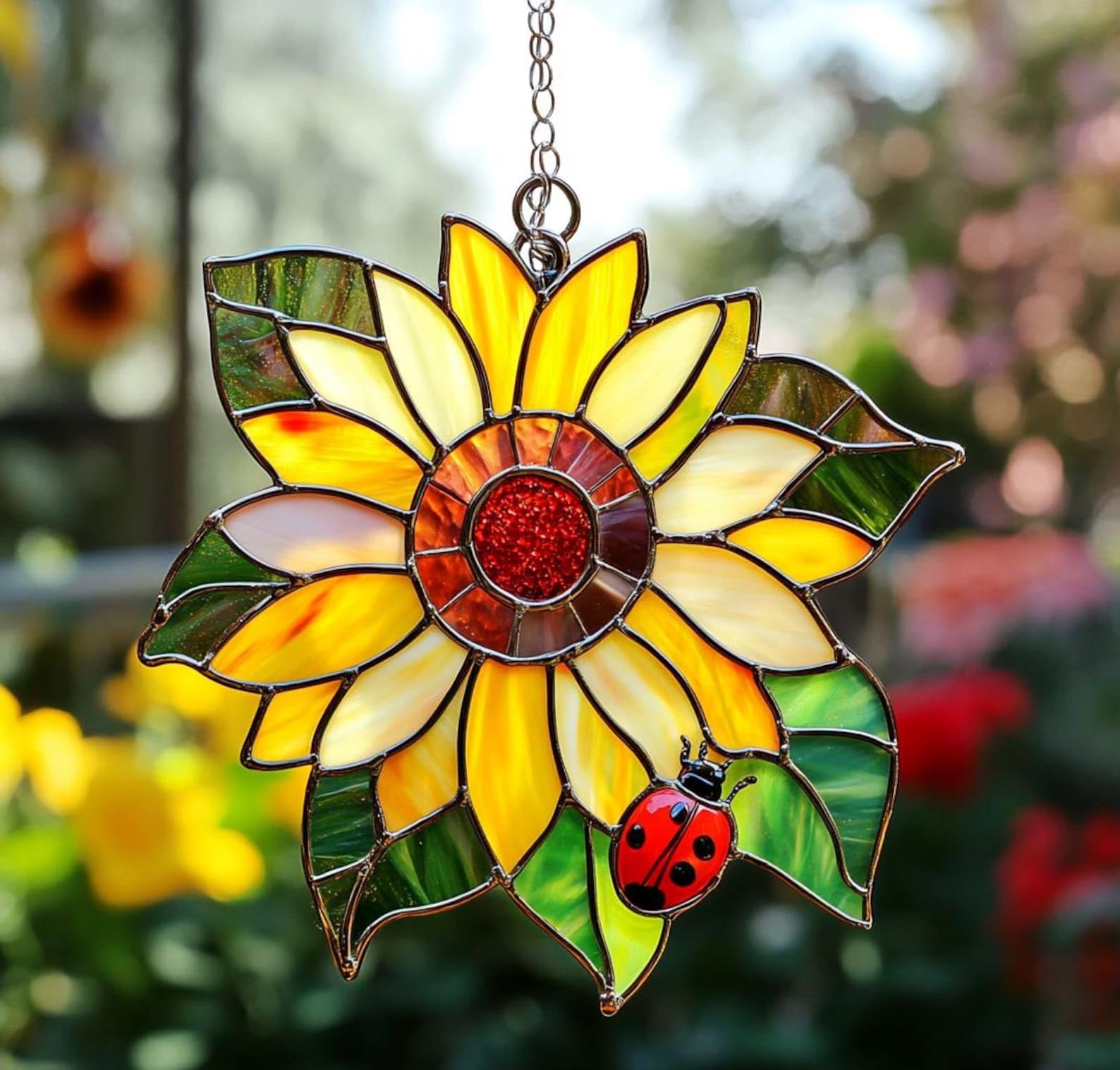 ANTKRAFT Sunflower Acrylic Suncatcher Home Decor Window Gift for Her Lover Gardening November Birth Flower Sun Catchers Windows Indoor Hanging