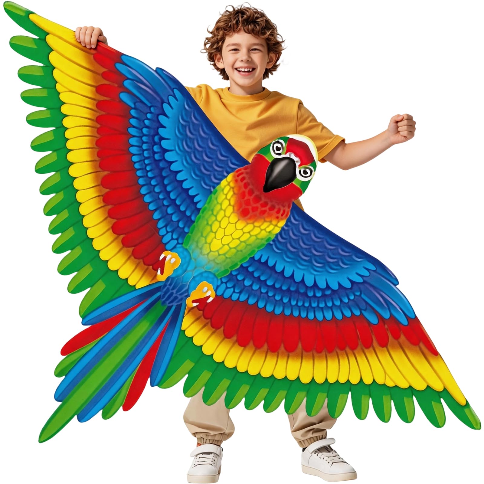 Grand cerf-volant coloré pour débutant, 133 x 96,5 cm, longue queue, poignée d'enroulement et ligne pour enfants et adultes, plage et activités de plein air