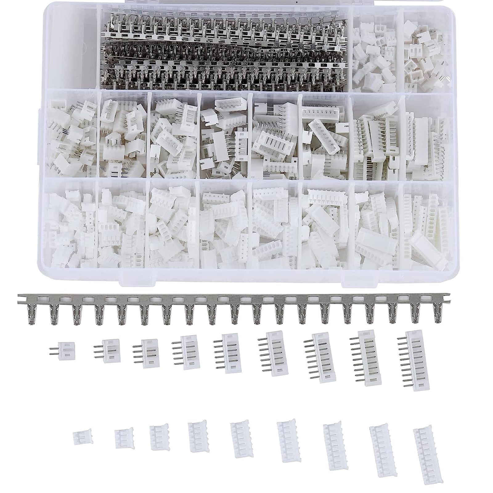 JST Connettore Kit, JST PH 2/3/4 Pin e Maschio Femmina Pin Testa Connettore Adattatore, Connettore Filo Terminale JST PH, Kit di Connettori per Cavo JST, Kit Connettore JST, 450 Pezzi JST Connettore