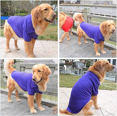 Miniatura 4 de lovelonglong Polo básico para perro, de algodón de primera calidad, camisetas polo para perros grandes, medianos y pequeños, con cuello de dos