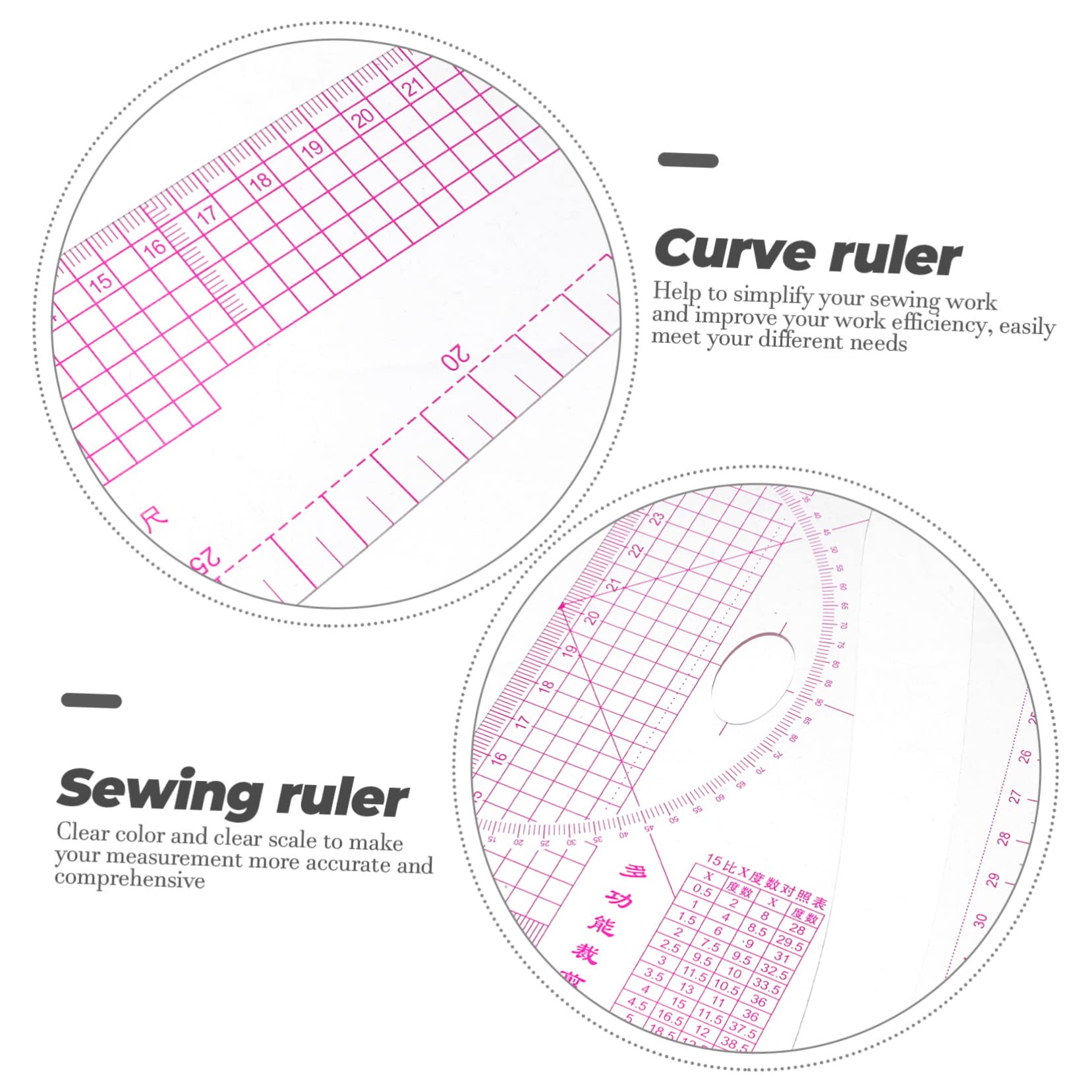 Juego de 15 Reglas de Costura para Hacer Patrones, Curva Francesa | Regla de Sastre y Patrón, Pvc Abs Acero, Trazado y Modificación en Taller de Confección