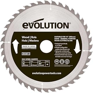 Evolution Power Tools 10BLADEWD 10-Inch Wood Cutting Blade with 1-Inch Arbor
