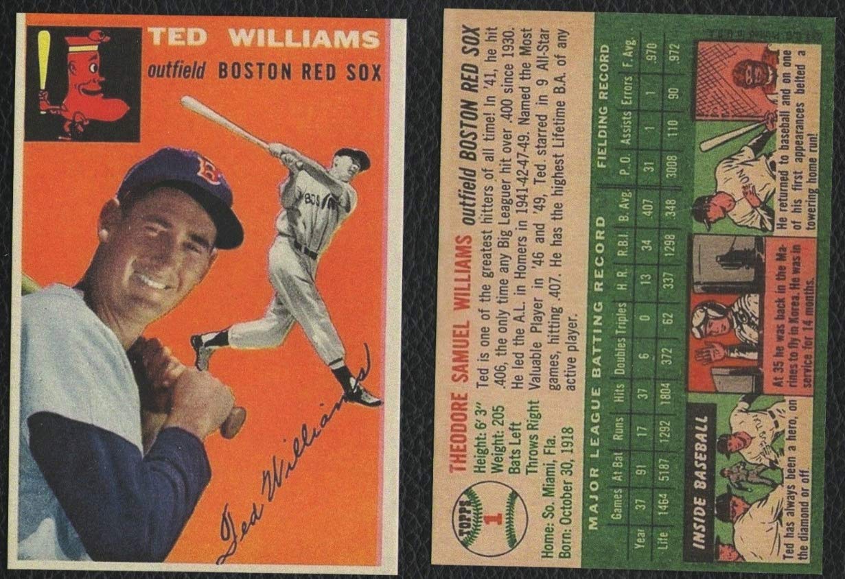 1954 Topps #1 TED WILLIAMS Red Sox HOF REPRINT - Baseball Card at Amazon's  Sports Collectibles Store
