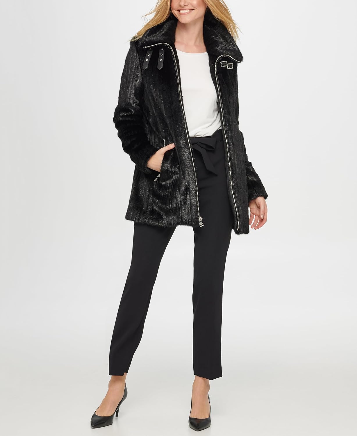 Karl Lagerfeld Paris Women's Faux Fur Jacket - Image 2