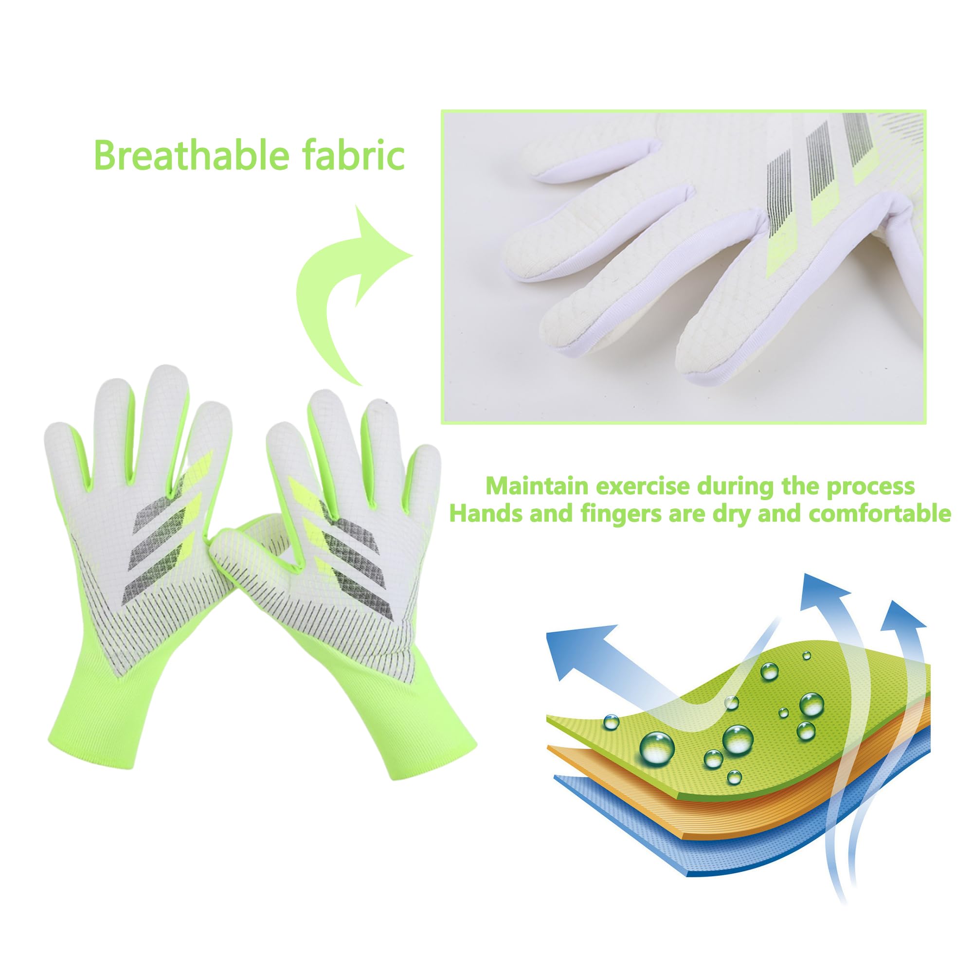 Guantes Portero Transpirable Látex Grueso Antideslizante Talla 7-10
