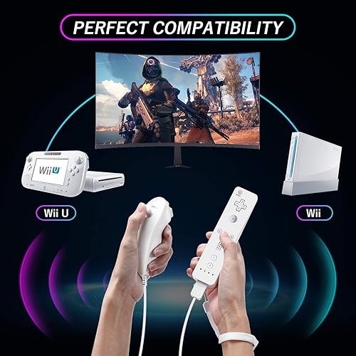 Miniatura 6 de Crifeir Remote Controller and Nunchuck Controller Replacement for Nintendo Wii and Wii U Controller Wii Controller with Silicone Case and Wrist
