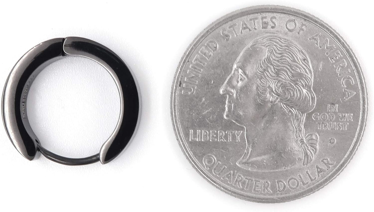 Stainless Steel Cross Bone Skulls Black Hoop Men Earrings 16mm - Image 4