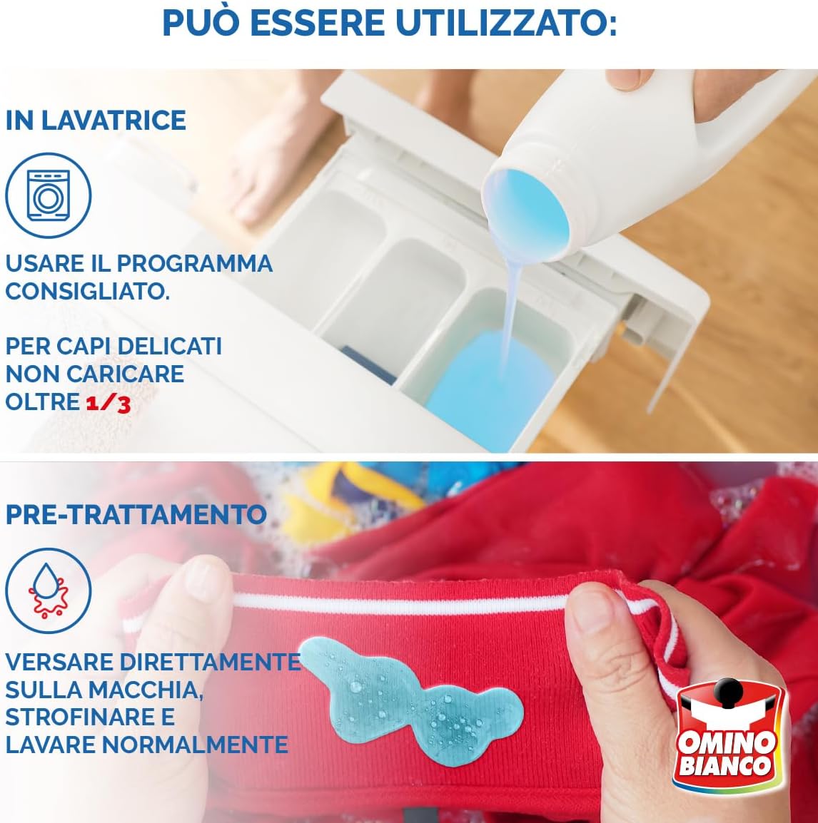 Omino Bianco - Detersivo Lavatrice Igienizzante Liquido, 44 Lavaggi, Igienizza i Capi e Rimuove Germi e Batteri, 1760 ml Senza profumazione 1.76 l (Confezione da 1) - Immagine 5