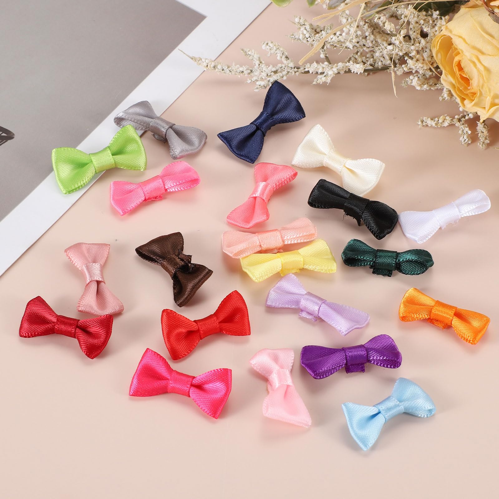 Lot De 120 Mini Nœuds Papillon Noirs En Ruban Gros-Grain - Ornements Faits Main Pour Décoration, Cheveux Et Cadeaux
