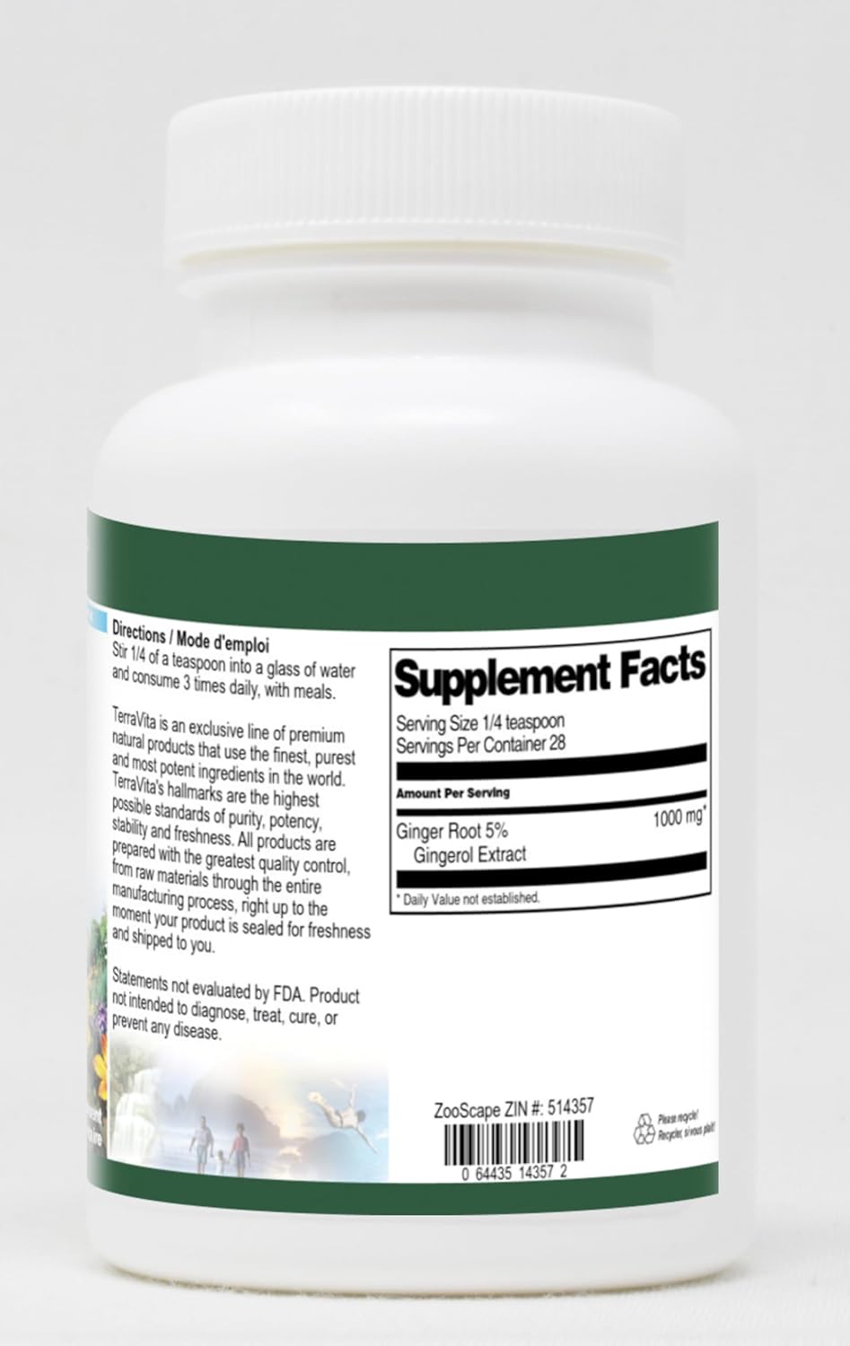 Terravita Ginger Root Extract (5% Gingerol) Powder (1 oz, ZIN: 514357) - 3 Pack