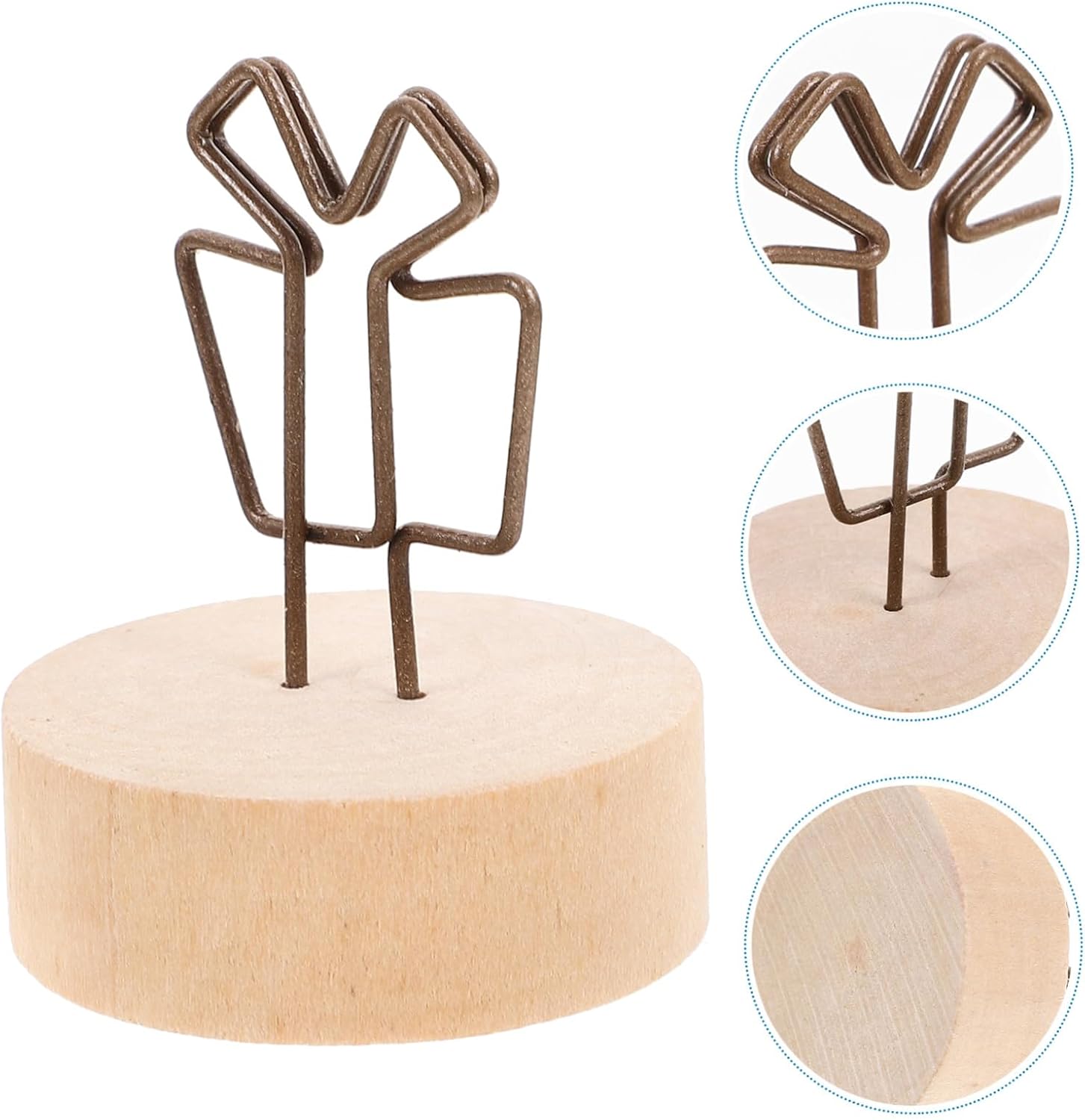 4Pcs Round and Iron Photo Clip Holders for Desktop Multi-Purpose Memo Note Card and Picture Stands Sturdy Portable Table Centerpieces for Wedding and Home Decor
