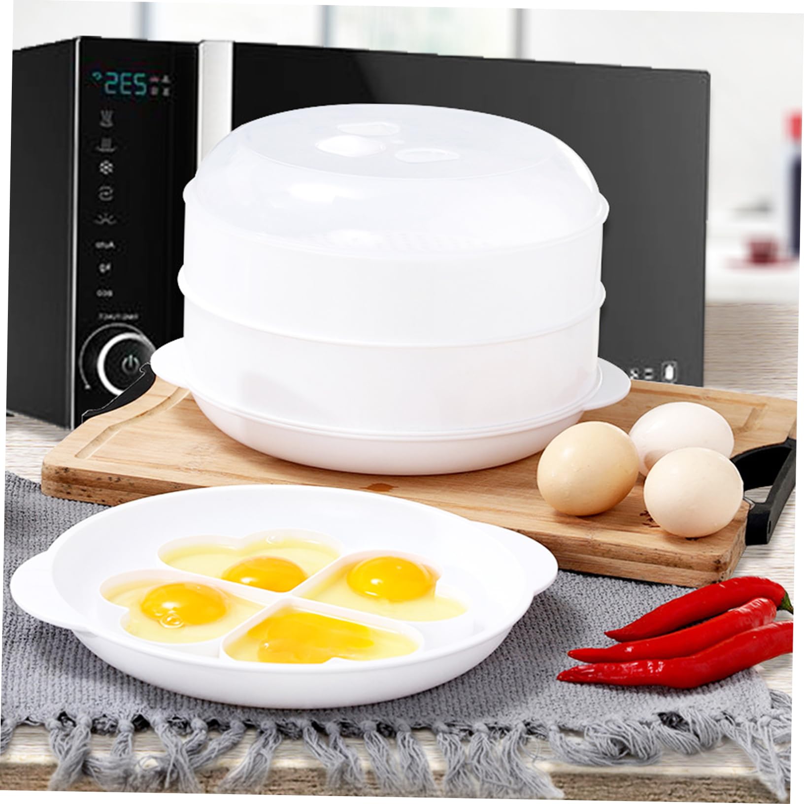 Alipis Microwave Eggs Maker Heart Shape Egg Poacher Cooker Fried Easy to Clean Perfect for Breakfast