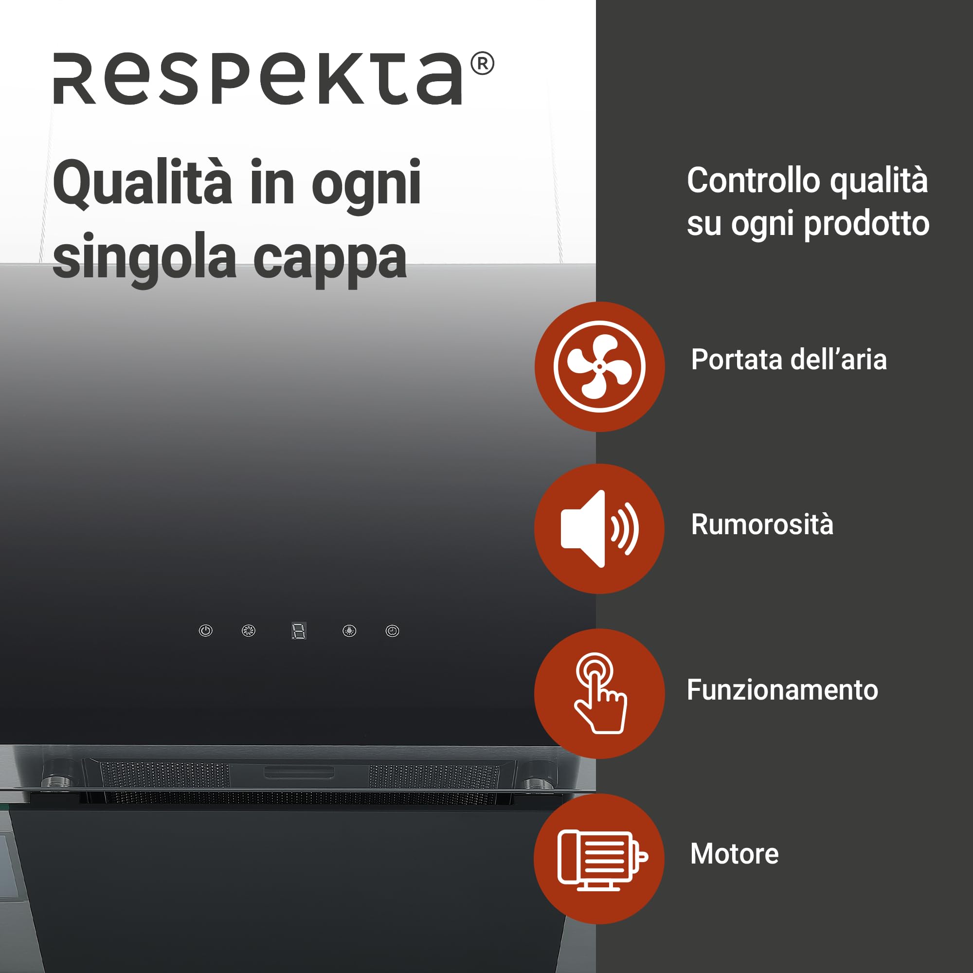 Respekta Centa Design Campana extractora de isla 50 cm/con mando a distancia/color negro/clase de eficiencia energética A+ / máx. 67 dB/flujo de aire 531,8 m³/h / CH11051IS
