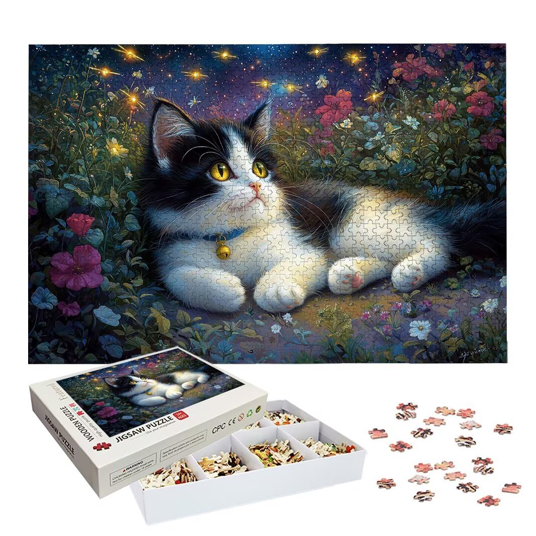 Puzzle 2000 Piezas, Puzzle Gato de Madera para Adultos, Regalos -2572