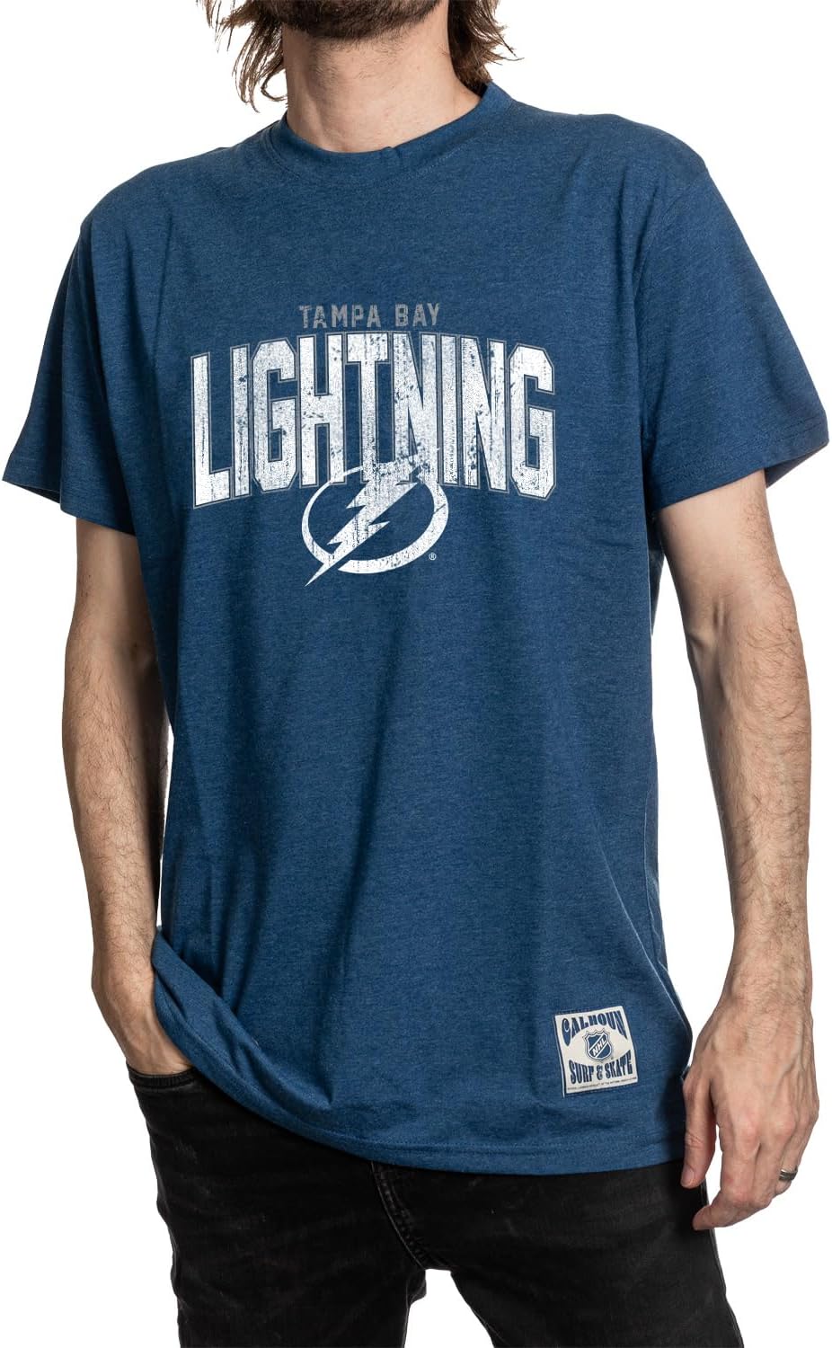 Calhoun NHL Surf & Skate Mens Vintage Style Distressed Heather Tone Rustic T-Shirt