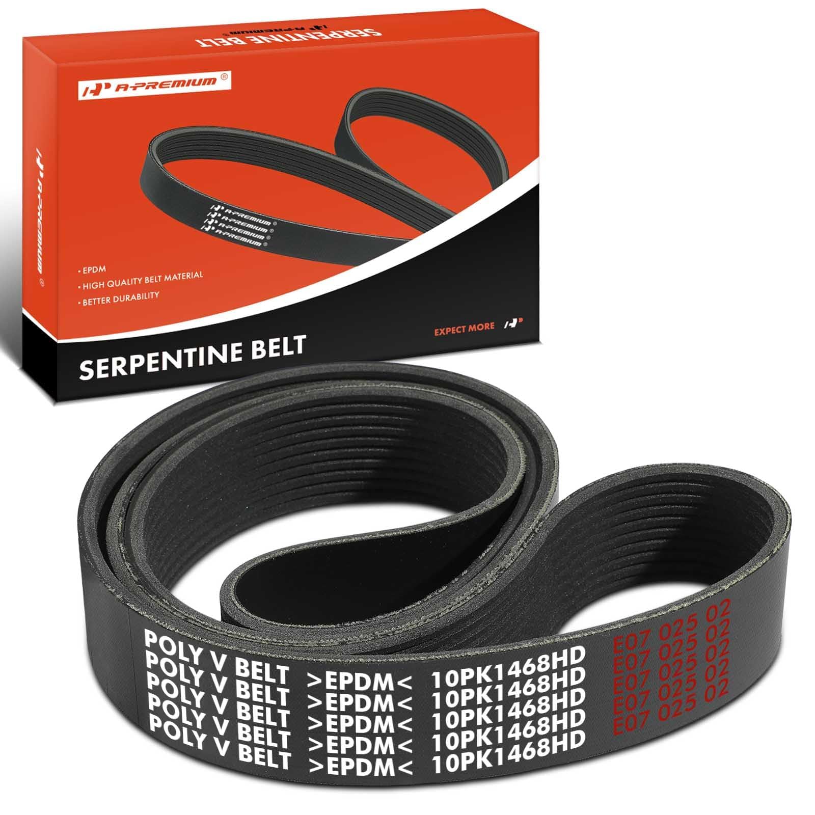 A-Premium 57.81 Inch Heavy-Duty Serpentine Drive Belt Compatible with Volvo VHD 2006-2007, VNL 2009-2017, VNX 2014-2017, VT 2009 & Mack TD700 2010-
