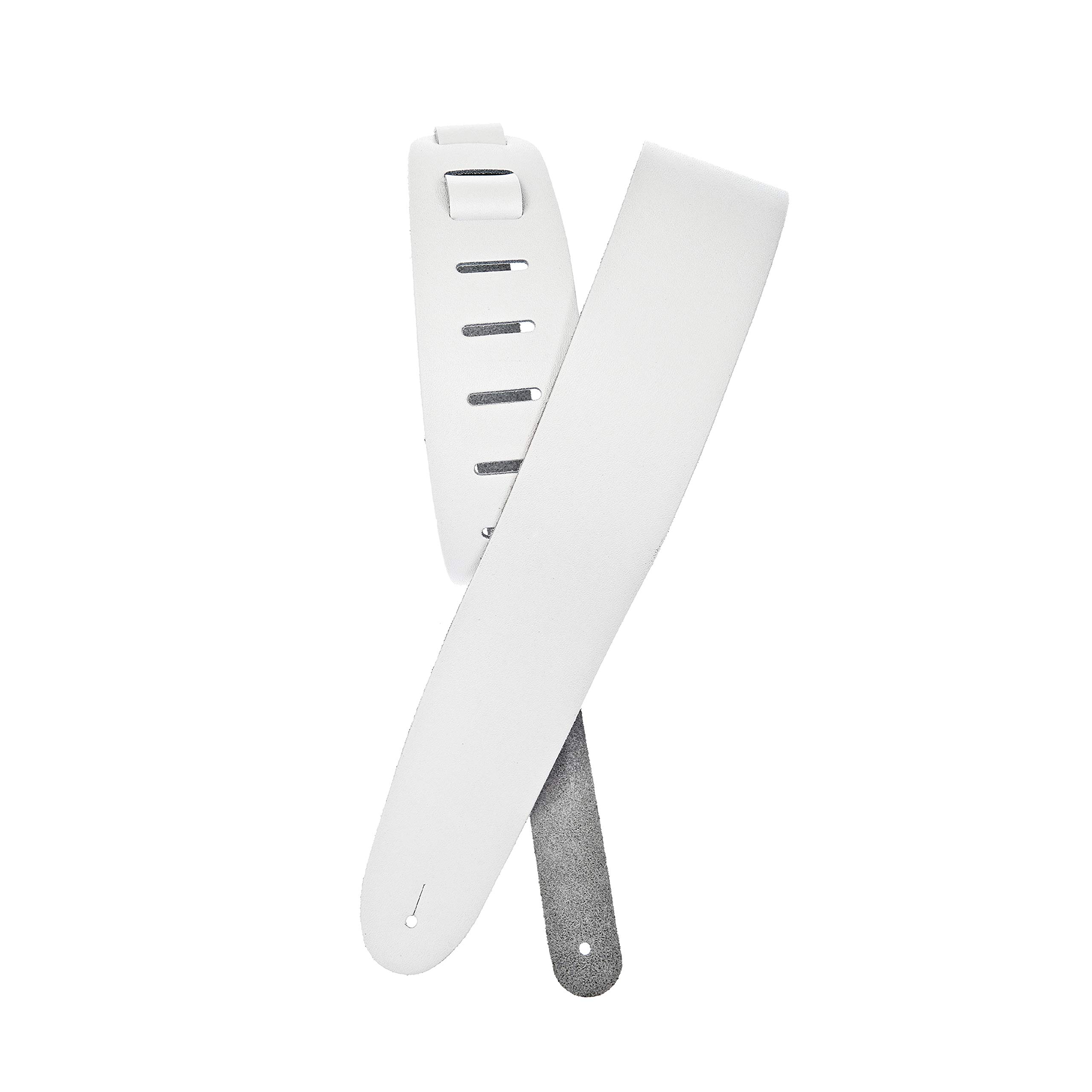 Planet Waves D'Addario Classic Leather Adjustable Guitar Strap, Basic White