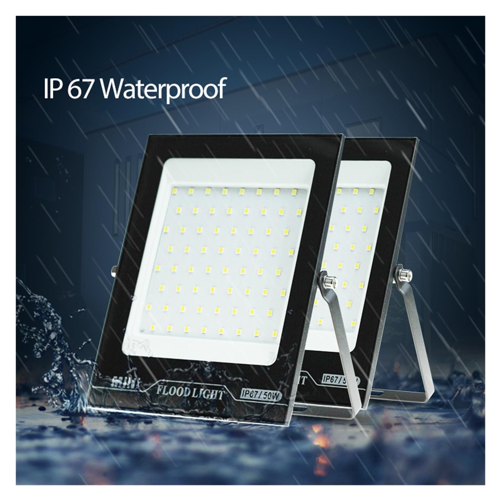 Foco LED para exterior, 2 Uds Luz De Inundación LED 50W 100W 150W Alto Brillo IP66 Iluminación For Exteriores Impermeable Foco LED Reflectores De Pared para puertas de garaje y jardín(Cold White,150w)