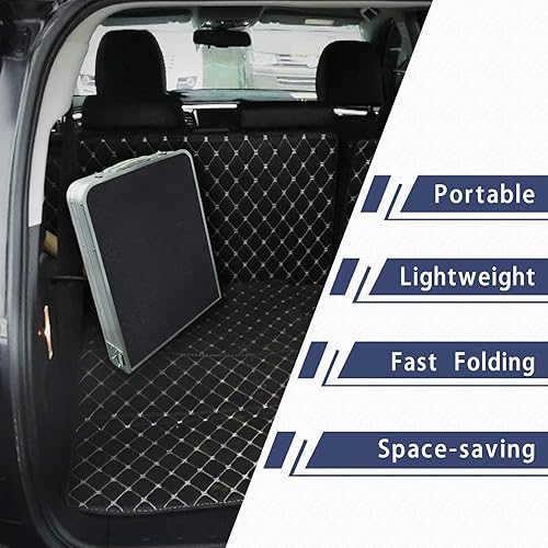 Miniatura 6 de Mesa plegable para exteriores, mesas plegables de camping con 3 patas de altura ajustable y organizador de almacenamiento para barbacoa, fiesta,