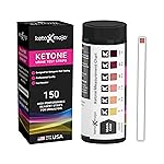 150 Ketone Urine Test Strips, App & Keto Guide eBook Included, Extra-Long for Easy Sampling, Urinalysis Test for Ketosis on Ketogenic and Low-Carb Diets