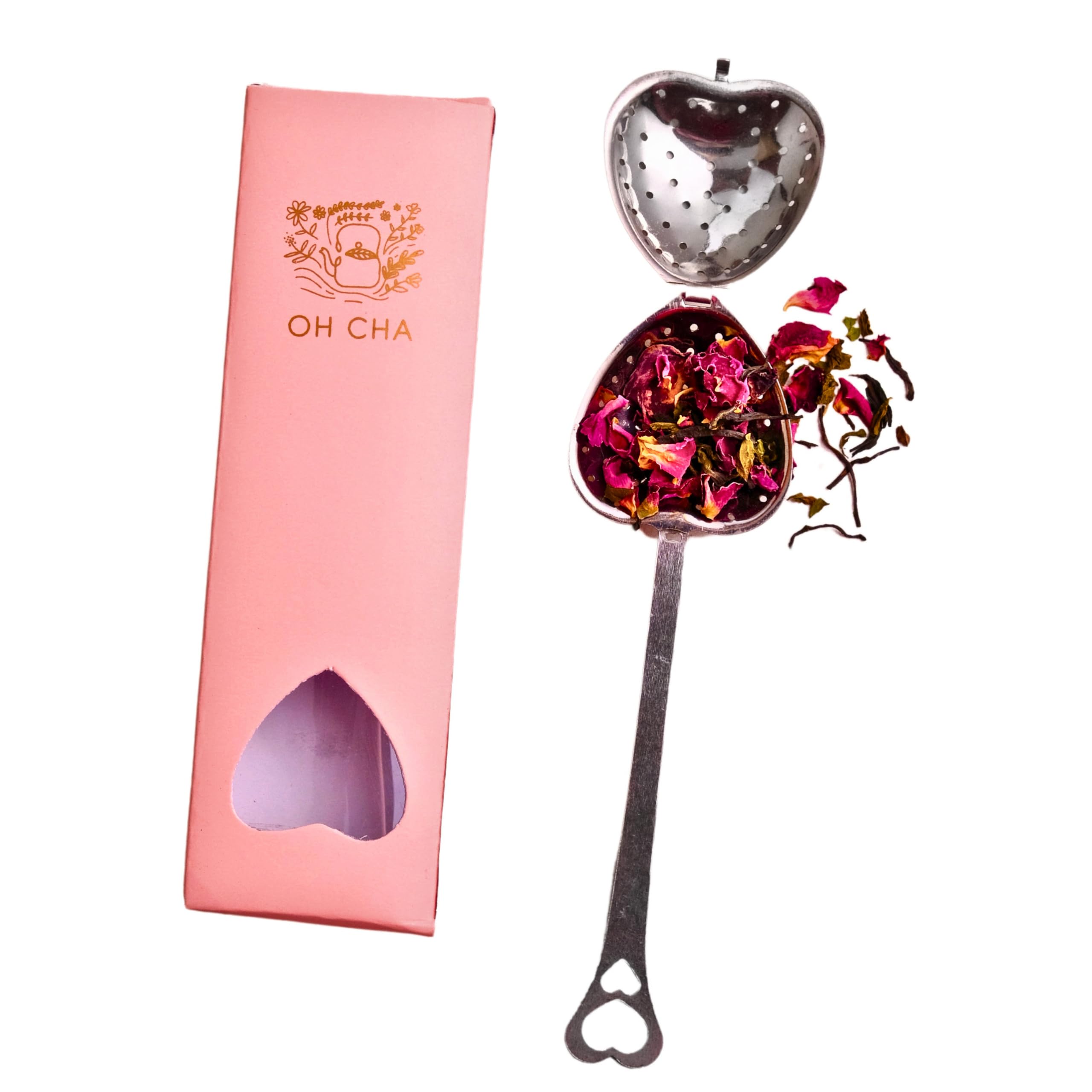 OH CHA - Tea Infuser, Heart Shaped | Tea Infuser Stainless Steel | Tea Strainer for Everyday Use | BPA Free, Durable | Used as Green Tea Infuser, Black Tea Infuser | Tea Filter, Tea Maker | 14cms (B0D4QLCSK7) Amazon Price History, Amazon Price Tracker