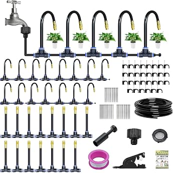 15 m Quick-Connect Drip Irrigation System Kit 360  Curved Irrigation System Garden Automatic Watering Kits Garden Irrigation Kit Misting System Landscape Patio Plants 49.21 ft