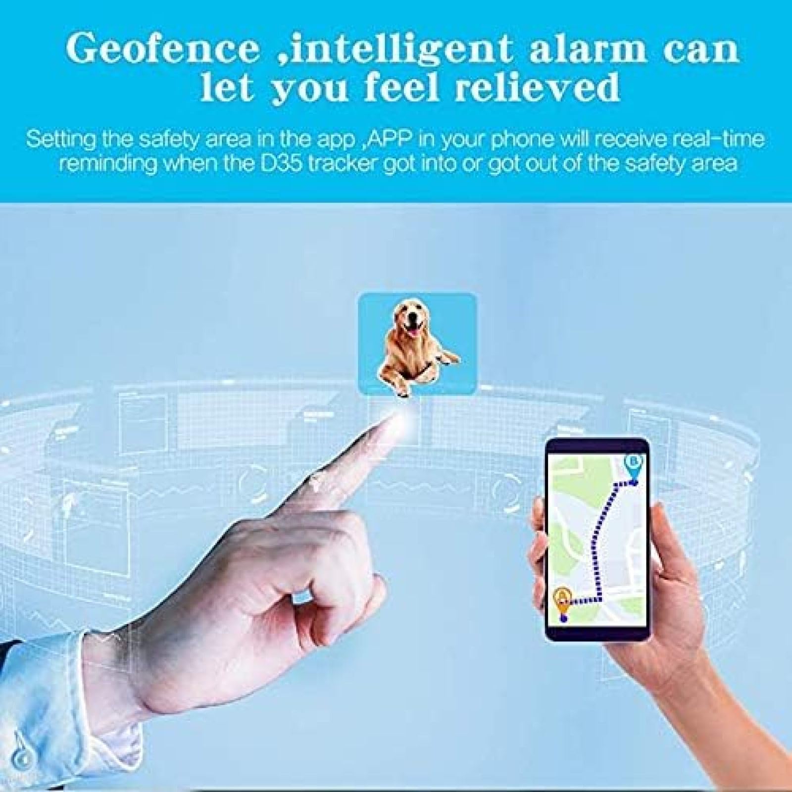 Rastreador GPS para Perros, rastreador Inteligente para Perros, Collar para Perros con rastreador GPS Inteligente para Mascotas, liviano, Alcance Ilimitado, Monitor de Actividad, Resistente