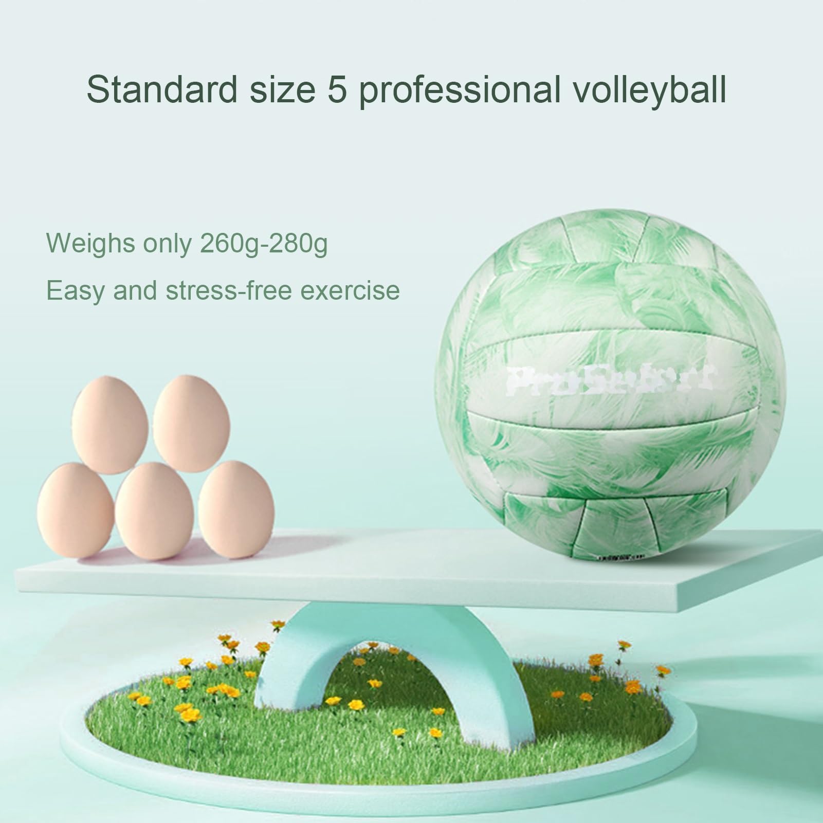 Ballons De Volley-Ball Souples Officiels Personnalisés pour Extérieur Intérieur Piscine Entraînement, Taille 5 Équipement De Volleyball De Plage, Ballon De Sport Cadeaux(Green-B)