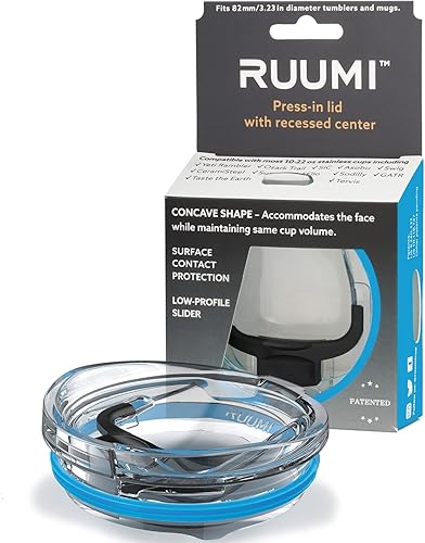 RUUMI Tapa de vaso con hueco para nariz (azul arrecife)  Compatible con Yeti Rambler, Ozark Trail, Swig de 20 onzas, ver tabla para otras
