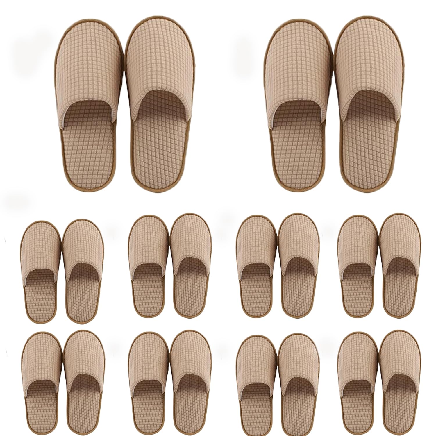 Spa Slippers - 10 Pairs of Fluffy Coral Fleece Slippers - Thick, Soft, Non-Slip, Disposable Slippers - Fits Most Men and Women - Perfect for Home, Hotel, or Commercial Use