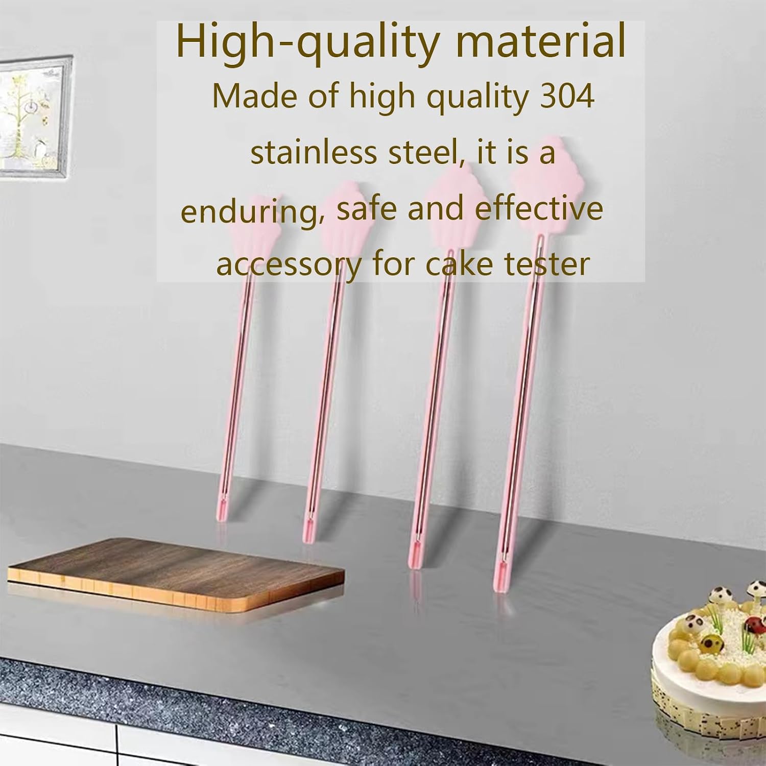 5 Pcs Cake Tester, Foldable Cake Testers for Baking Doneness Stainless Steel Cake Tester Stick Cake Test Needle for Chiffon Cakes Baking Tools
