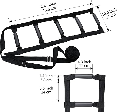 Miniatura 2 de Escalera de cama de 160 pulgadas, dispositivo de asistencia para levantarse y sentarse, correas de noche de asistencia con 5 asas, portátil, para
