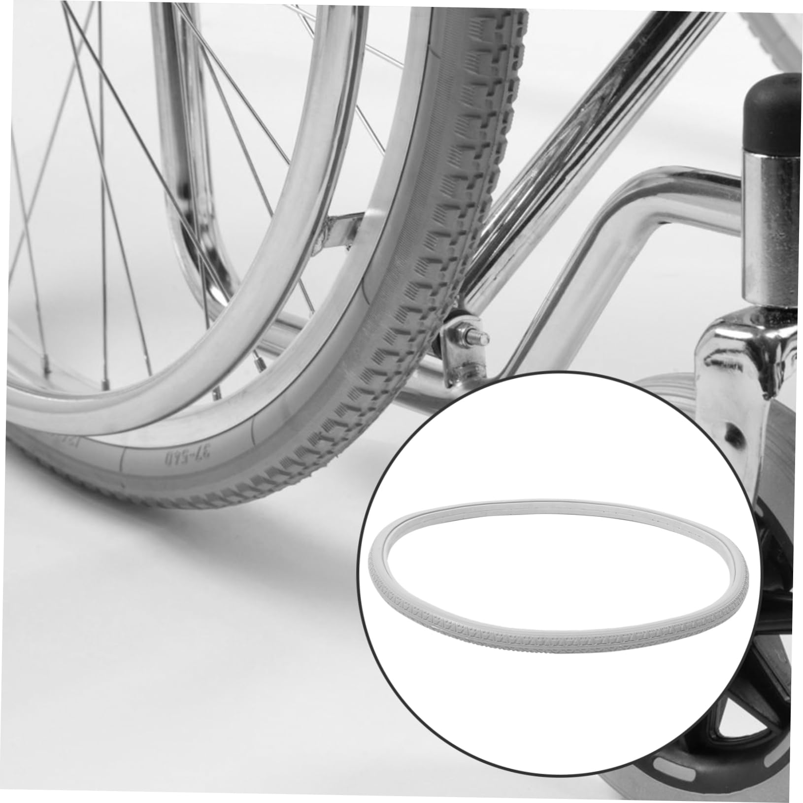 FOMIYES 24 Wheelchair Wheel Replacement Pu Tire for Wheelchair Easy Install Lightweight