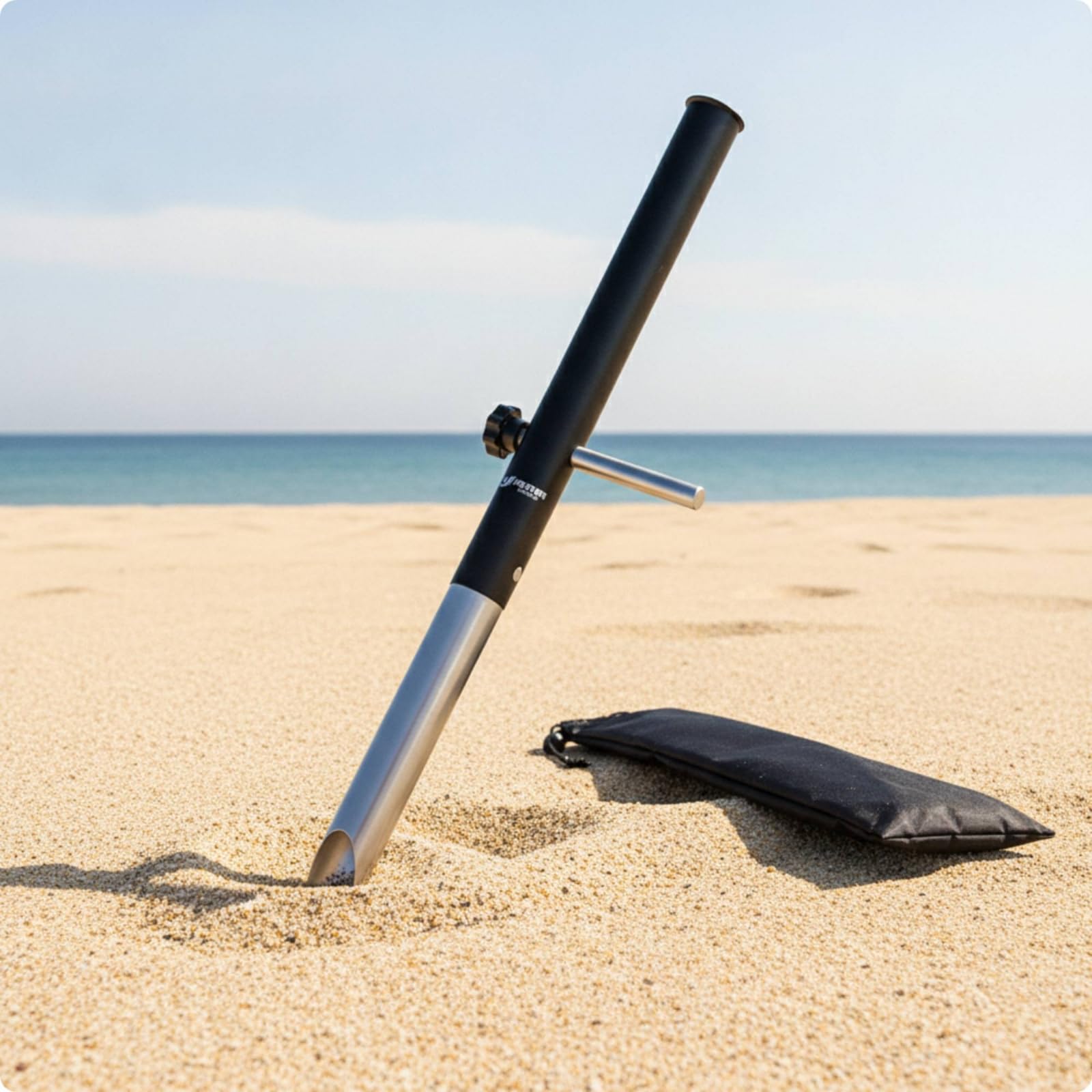 harayaa Portacanna da Spiaggia Portacanna da Pesca Portacanne Supporto Regolabile Puntale da Terra in Lega di Alluminio Antiruggine Smontabile con Tubo