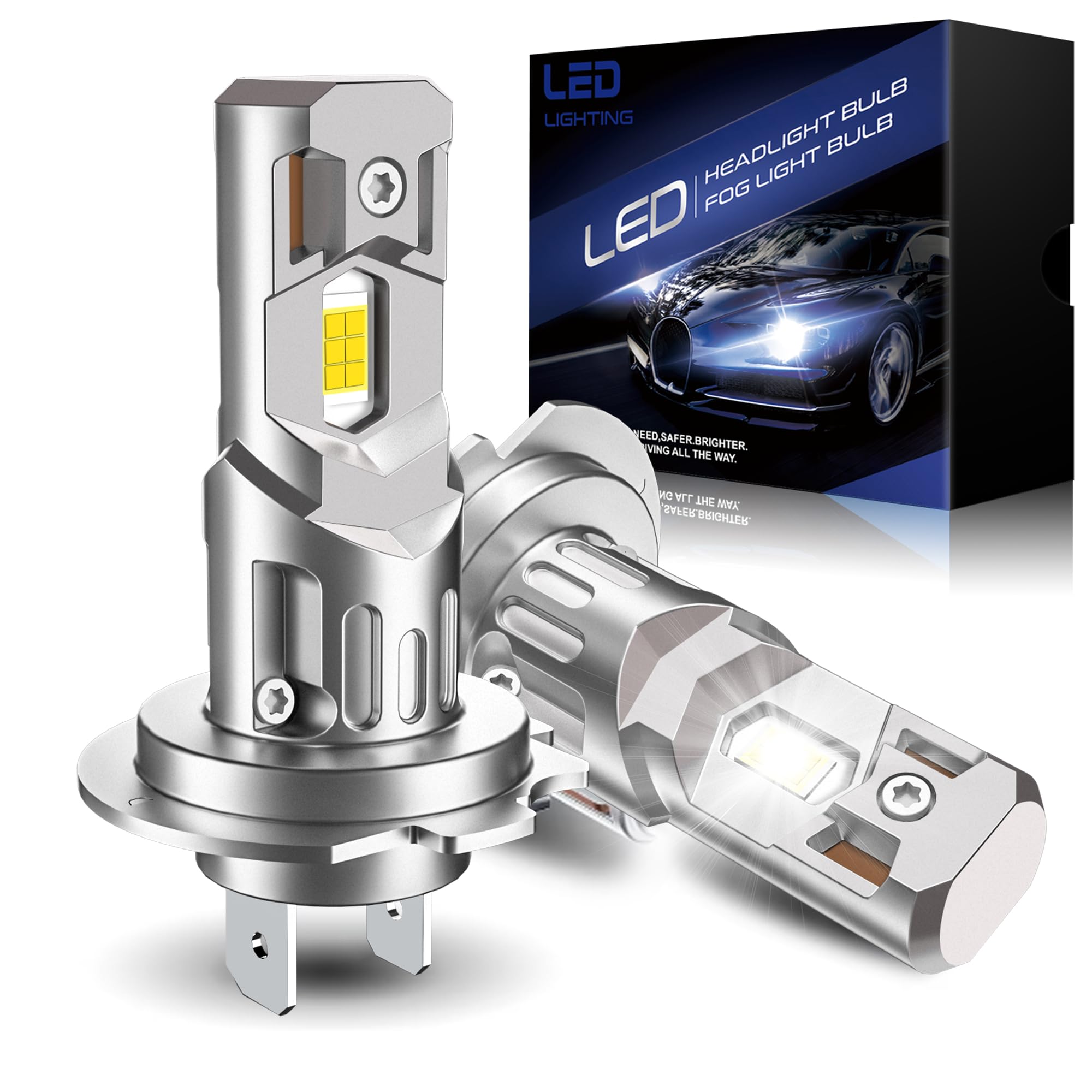 OVVOFPP Lampadina H7 LED 30000 LM 220 W 6000 K luce bianca, nuova generazione 2025, replicazione, 1:1 fari alogeni, raffreddamento a doppio foro, plug and play, adattabile a auto e motociclette, 2