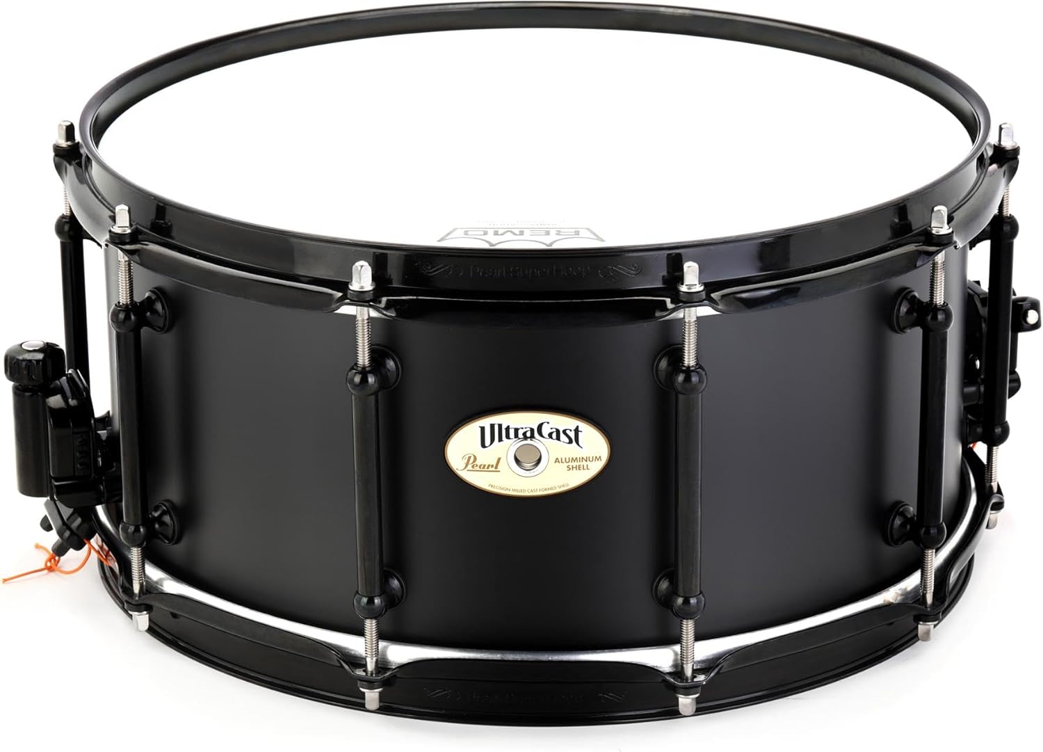 Pearl UltraCast Aluminum Snare Drum – 6.5 Inch x 14 Inch, Matte Black Powder